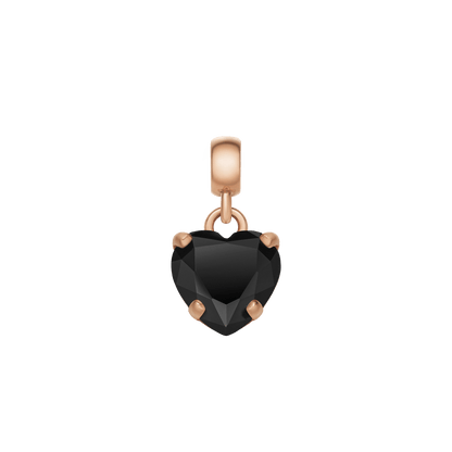 Heart Black Crystal Charm RG