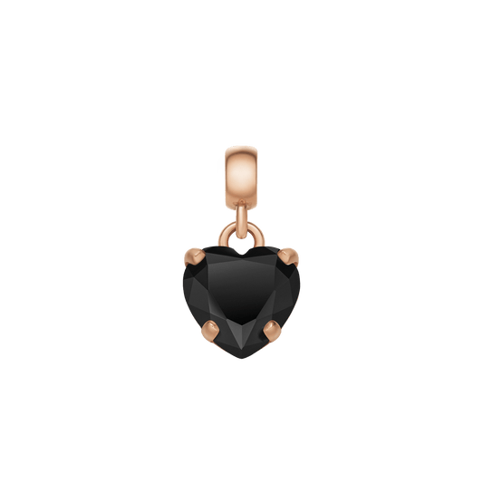 Heart Black Crystal Charm RG