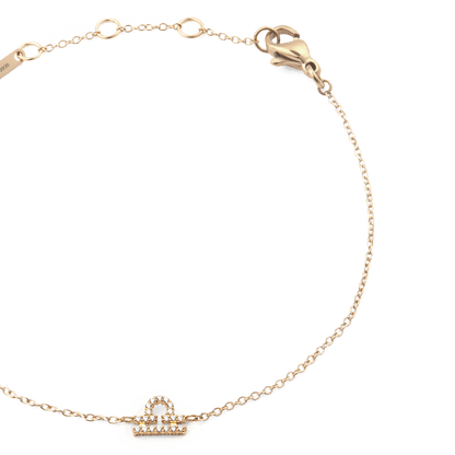 Crystal Zodiac Chain Bracelet Gold