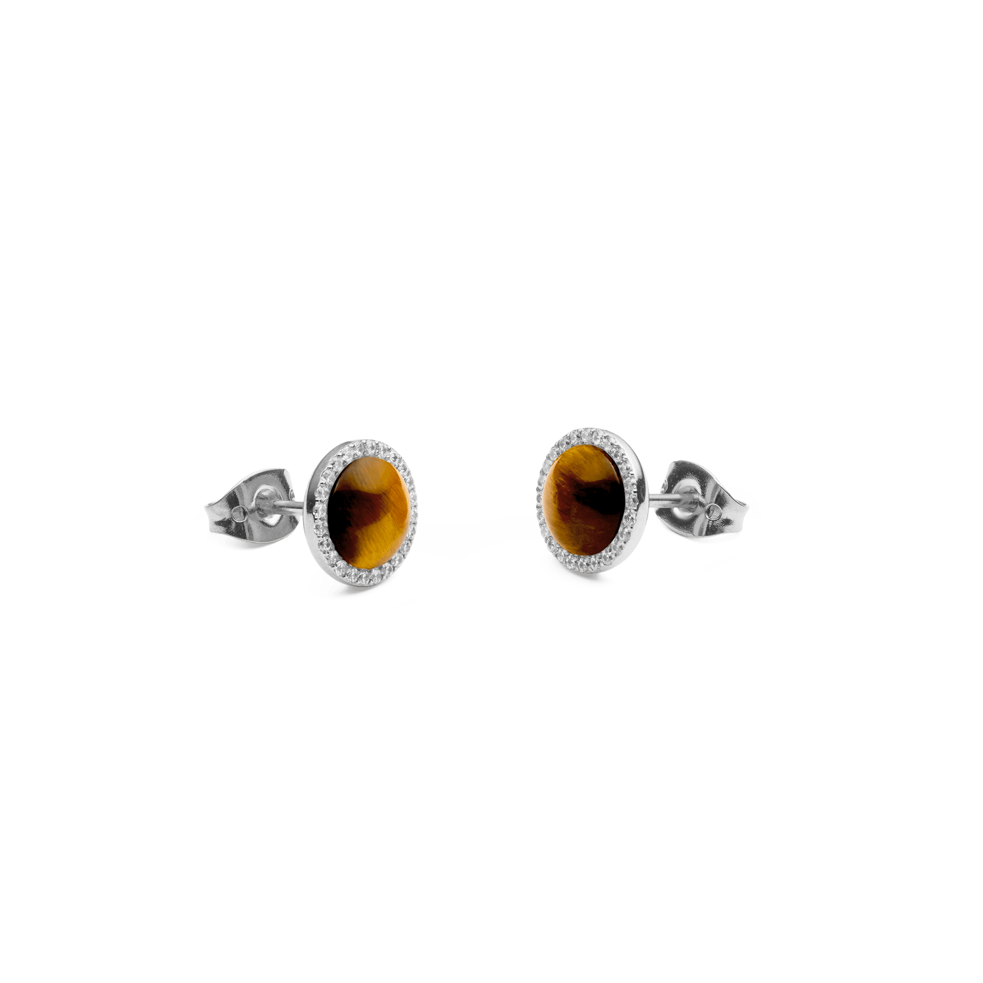 Audrey Earrings Tiger Eye Silver