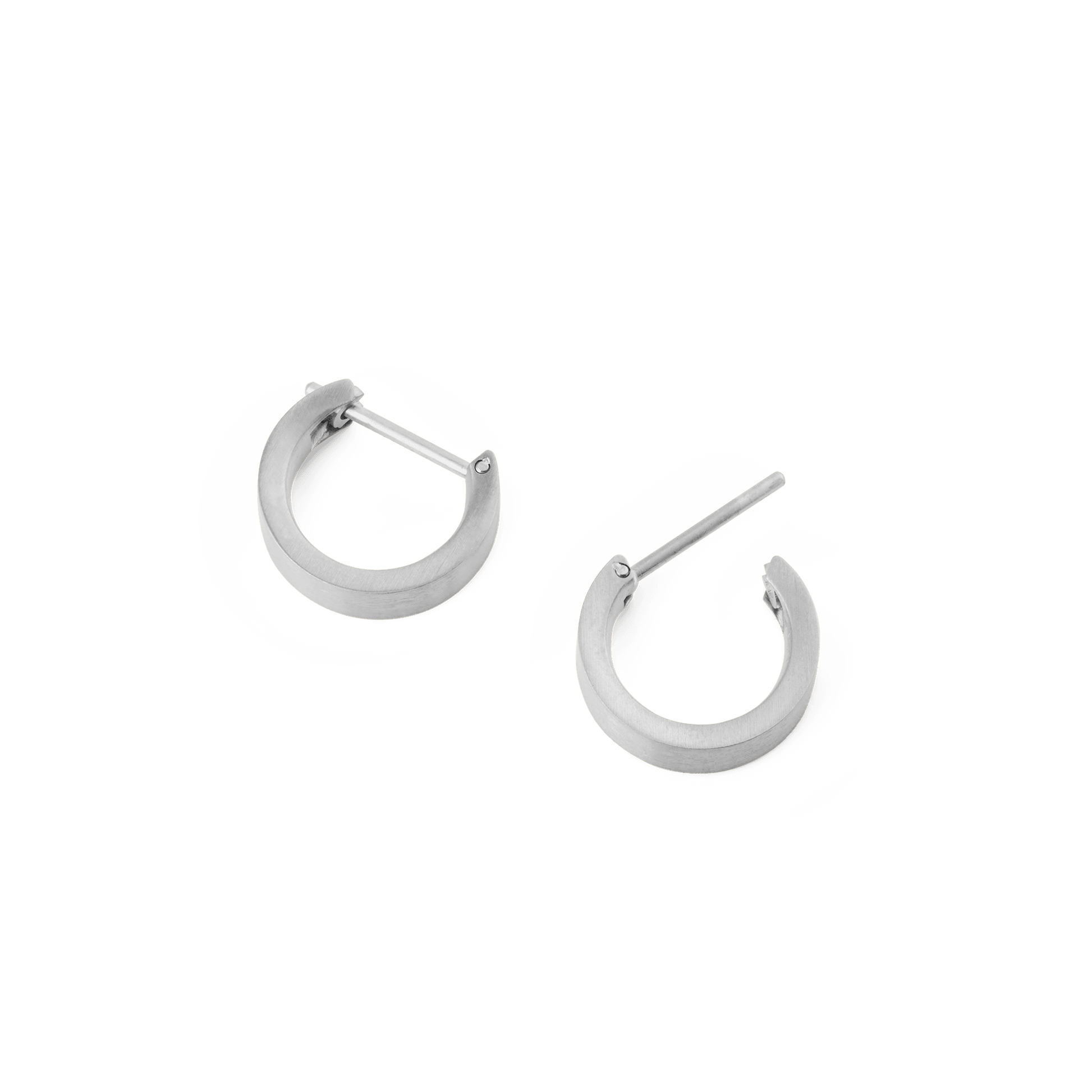 Line Earrings Brushed Silver 3.5mm