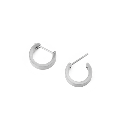 Line Earrings Brushed Silver 3.5mm