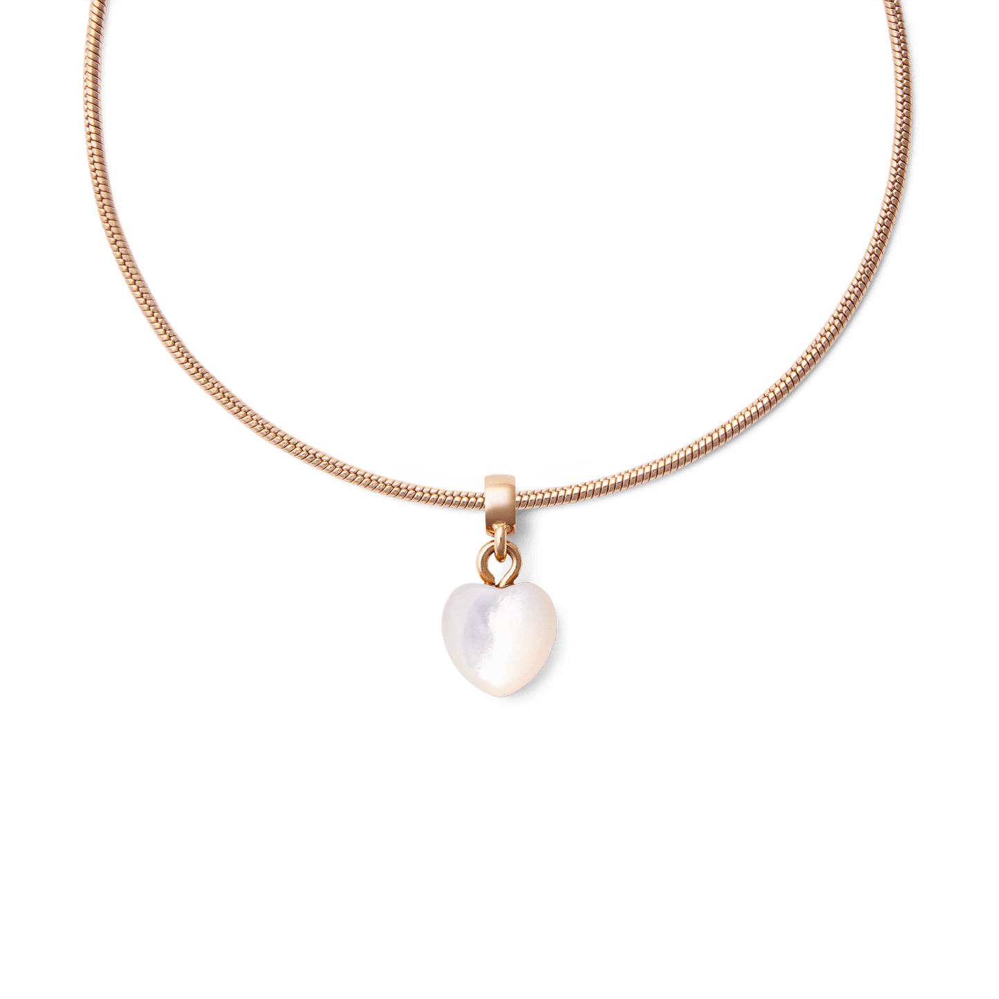 Mother of Pearl Heart  Rose Gold Charm