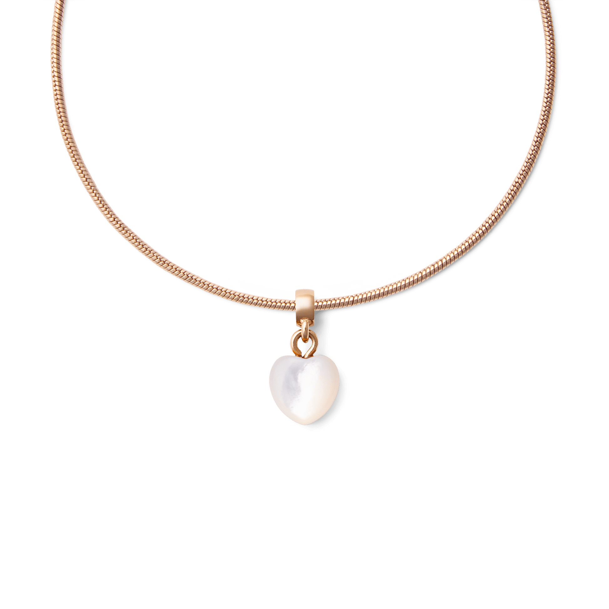 Mother of Pearl Heart  Rose Gold Charm