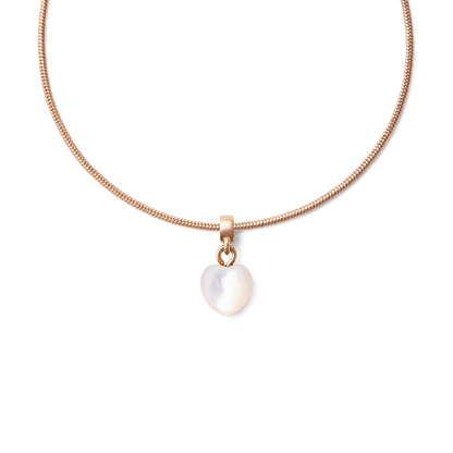 Mother of Pearl Heart  Rose Gold Charm