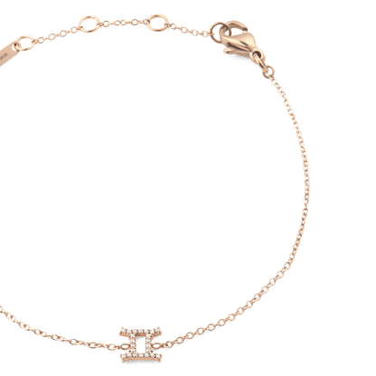 Crystal Zodiac Chain Bracelet Rose Gold