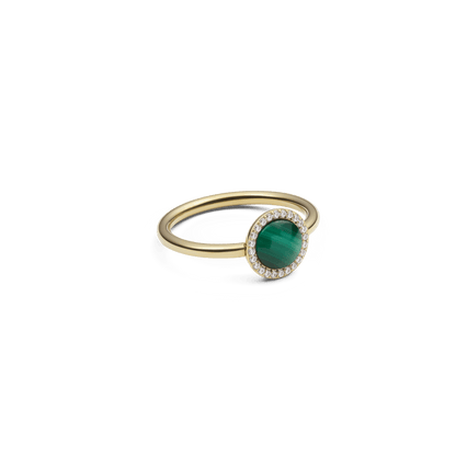 Audrey Ring Malachite Gold