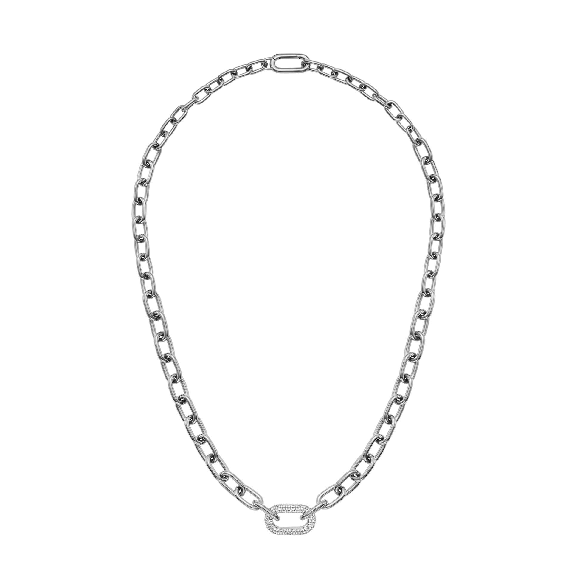 Crystal Link Necklace Silver