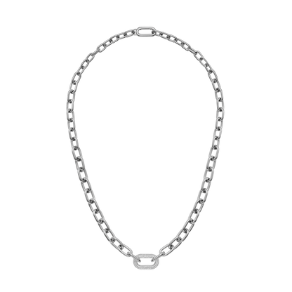 Crystal Link Necklace Silver