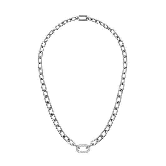 Crystal Link Necklace Silver