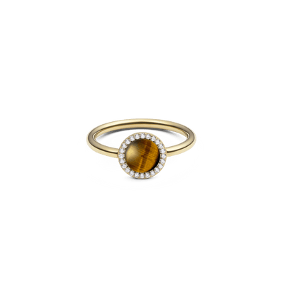 Audrey Ring Tiger Eye Gold