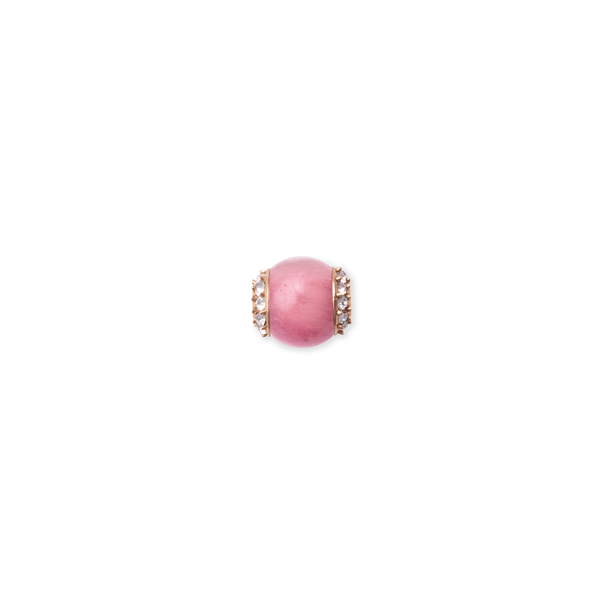 Rhodonite Crystal Orb Rose Gold Charm