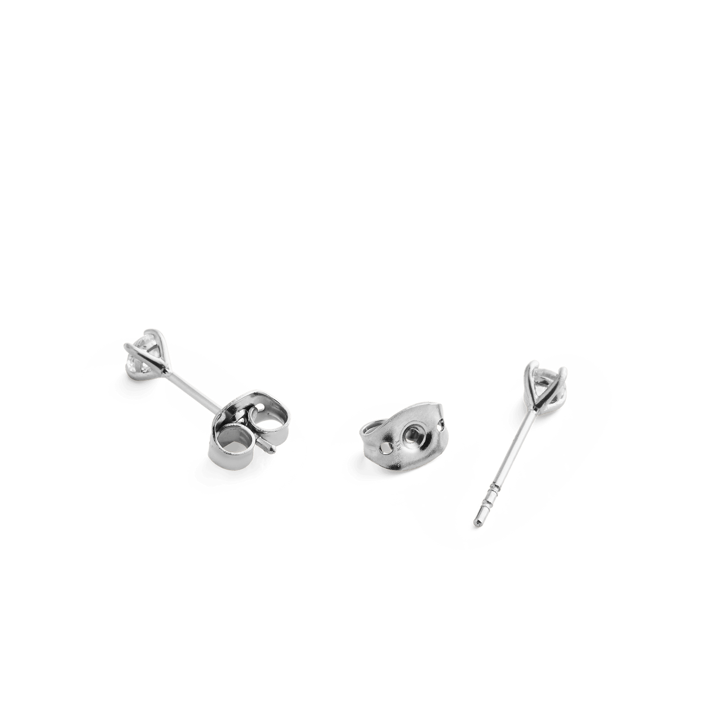 Mirelle Solitaire Stud Earrings Silver