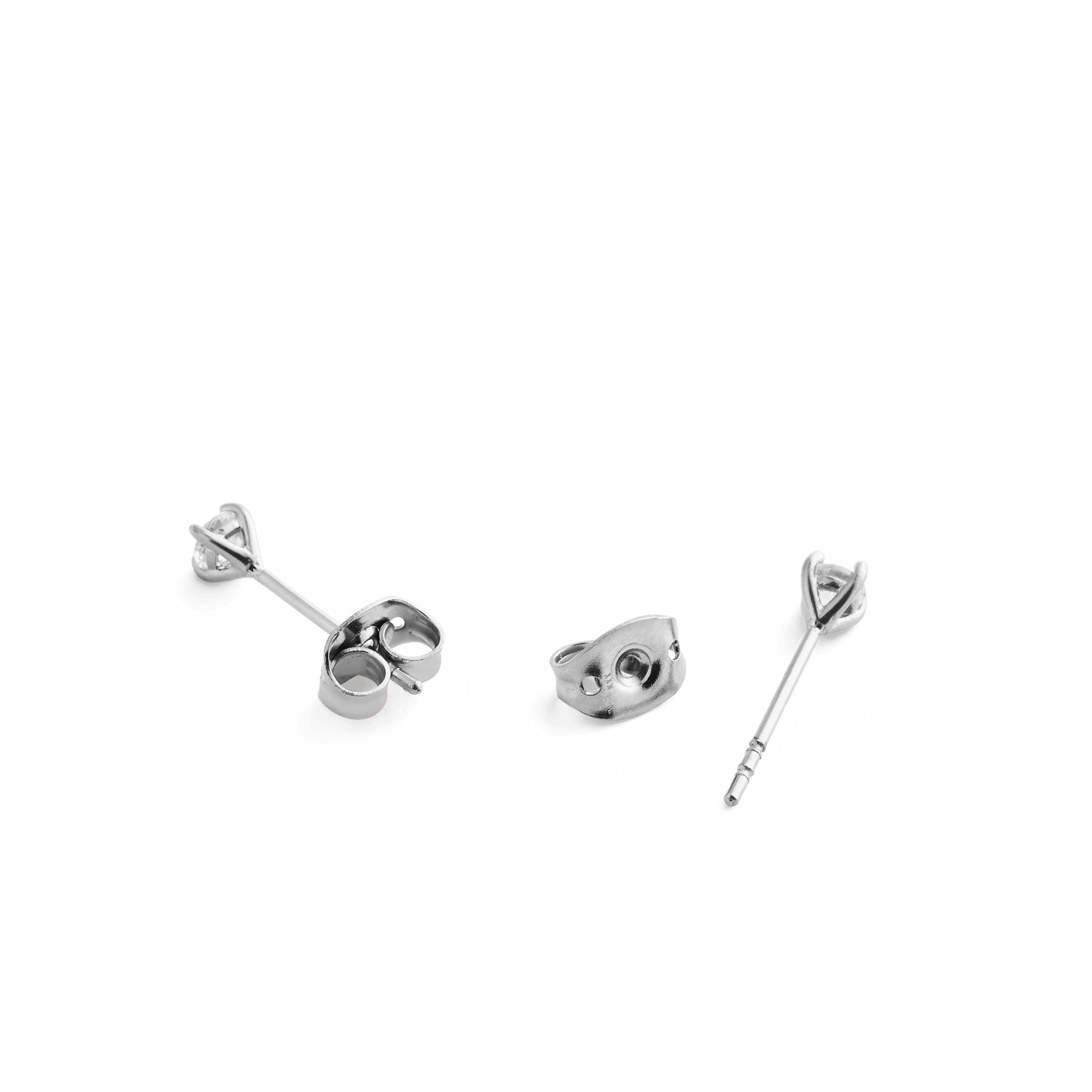 Mirelle Solitaire Stud Earrings Silver