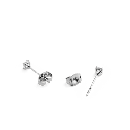 Mirelle Solitaire Stud Earrings Silver