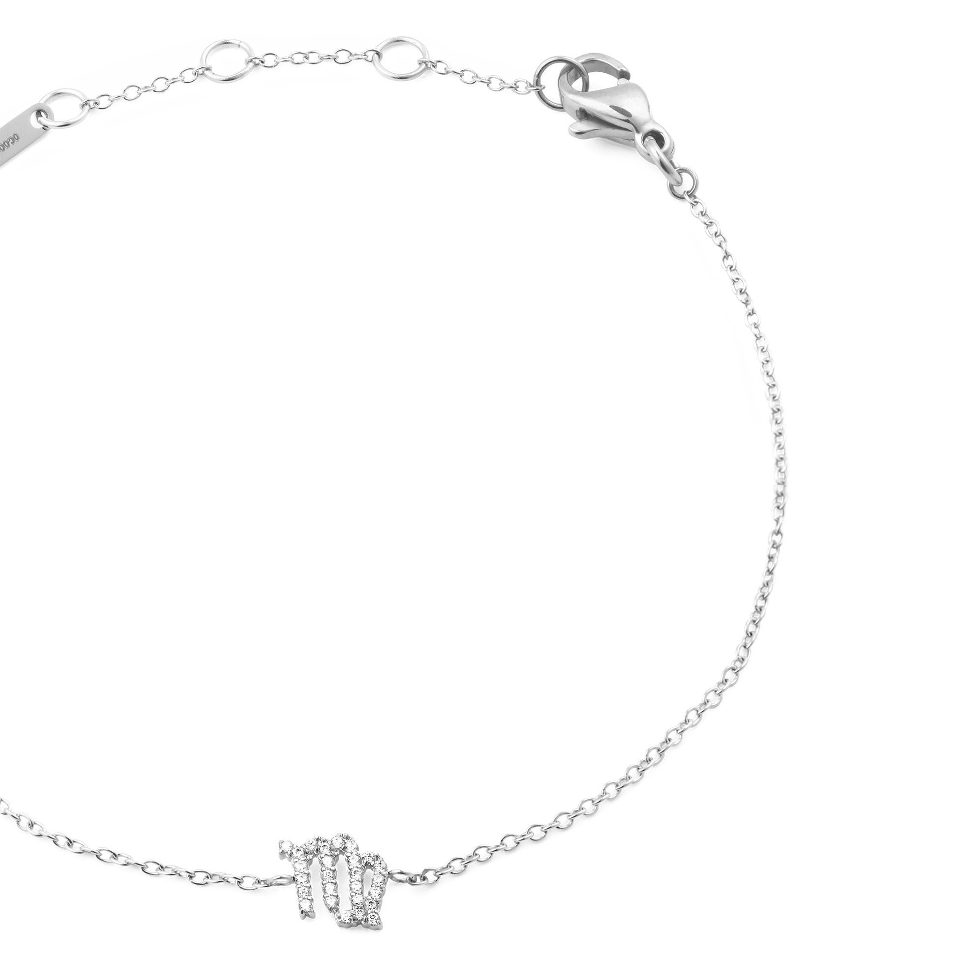 Crystal Zodiac Chain Bracelet Silver