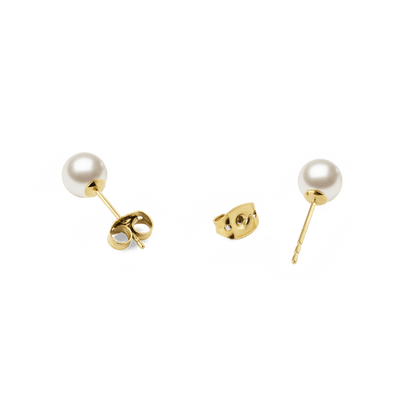 Pearl Stud Earrings Gold
