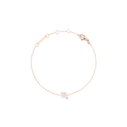 Crystal Zodiac Chain Bracelet Rose Gold