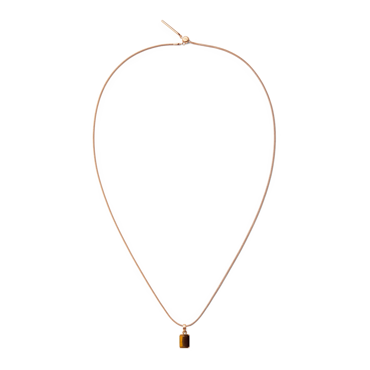 Tiger eye Octagon Rose Gold Charm
