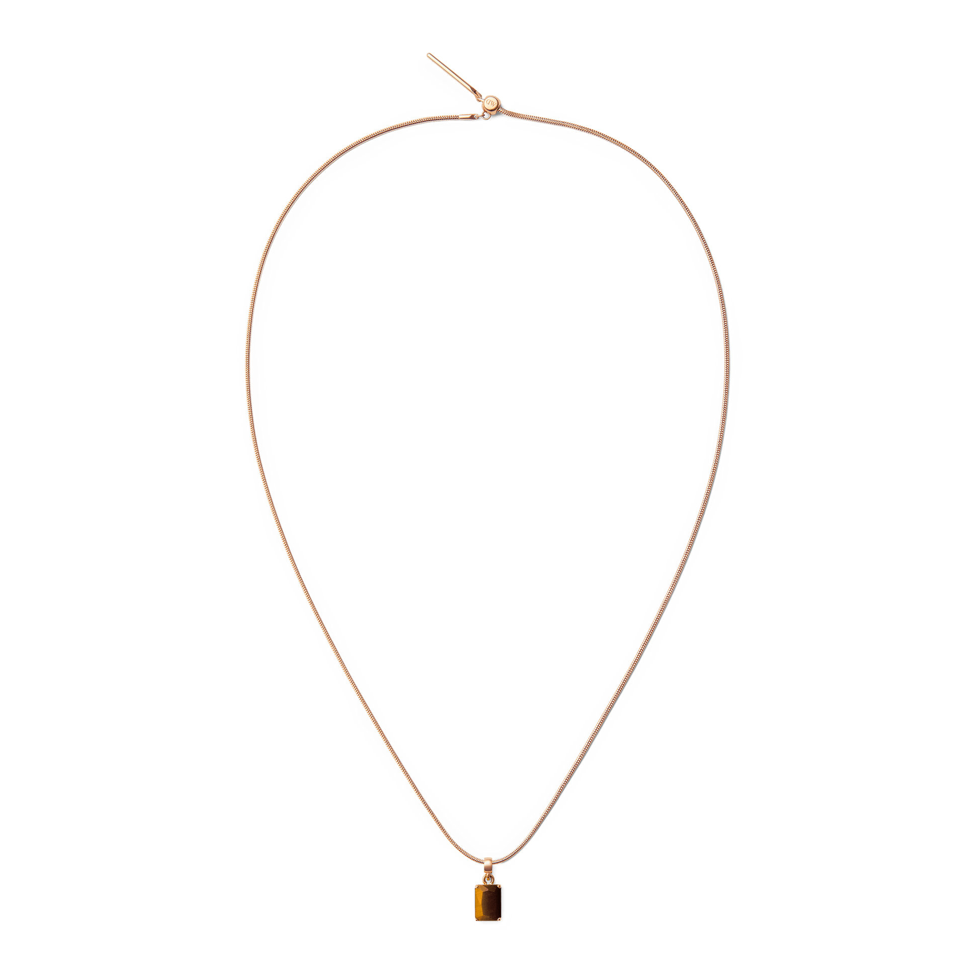 Tiger eye Octagon Rose Gold Charm