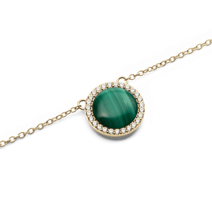 Audrey Necklace Malachite Gold