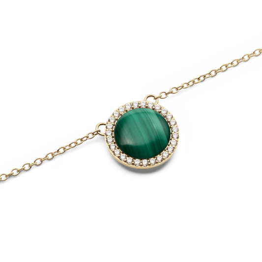 Audrey Necklace Malachite Gold
