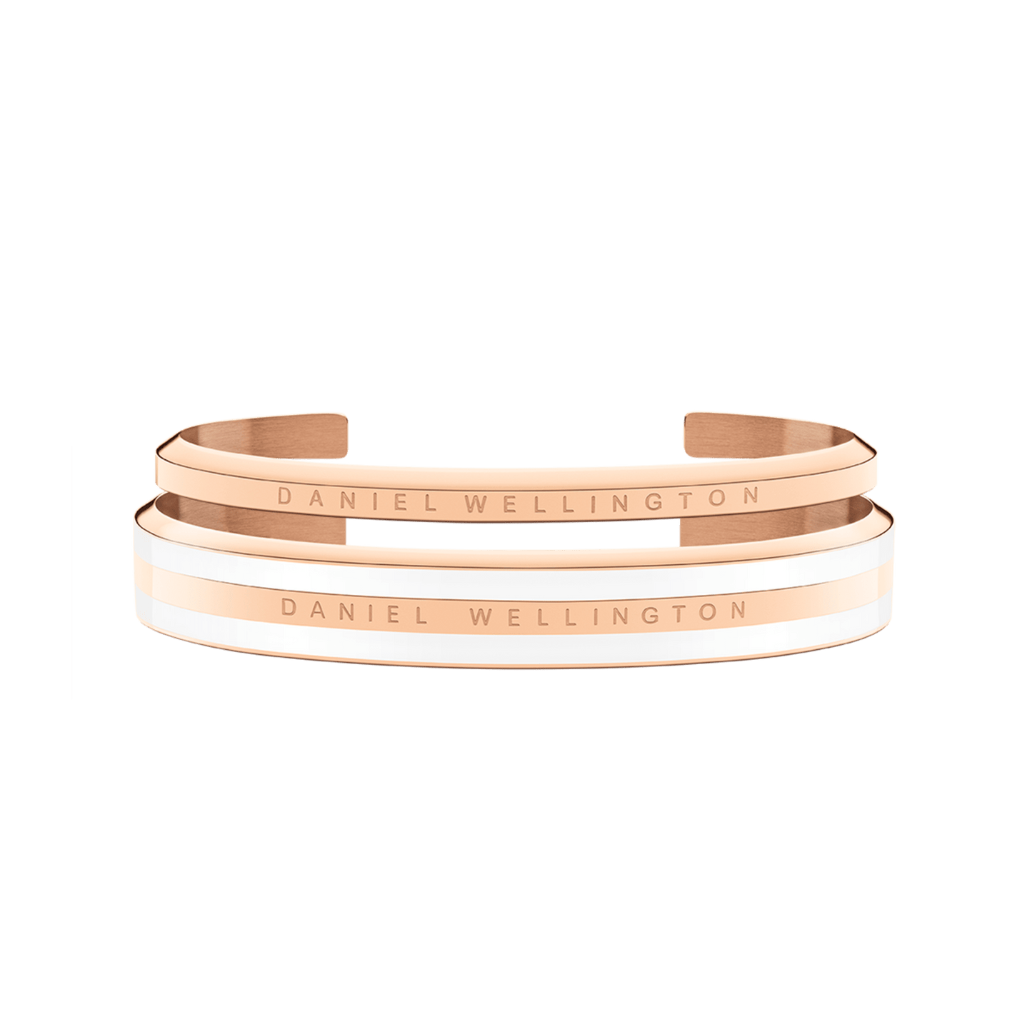 Emalie Bracelet Satin White + Classic Bracelet Rose Gold