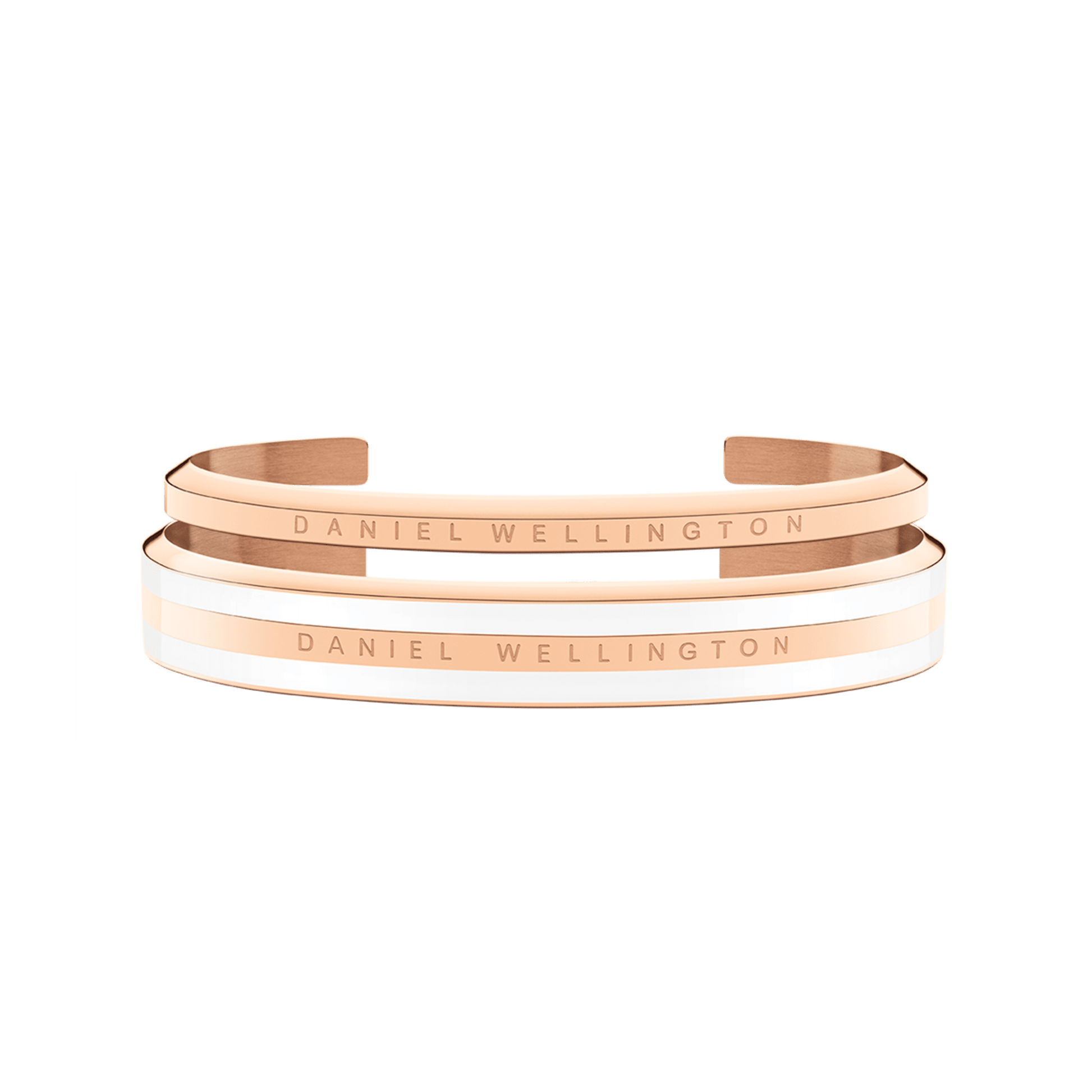 Emalie Bracelet Satin White + Classic Bracelet Rose Gold