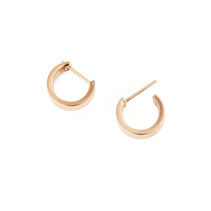 Line Earrings Polished Rose Gold 3.5mm