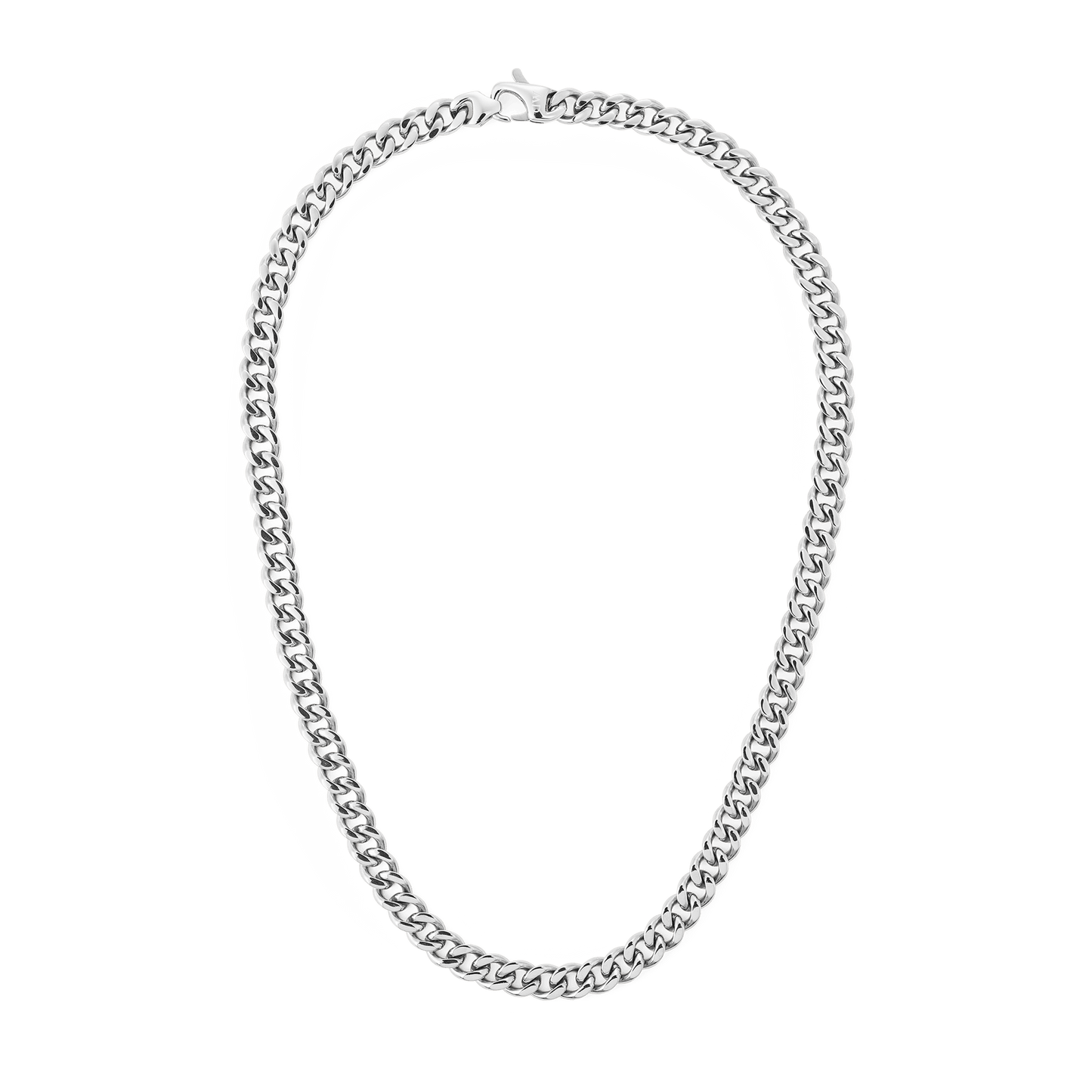 Ellipse Cuban Chain Necklace Silver