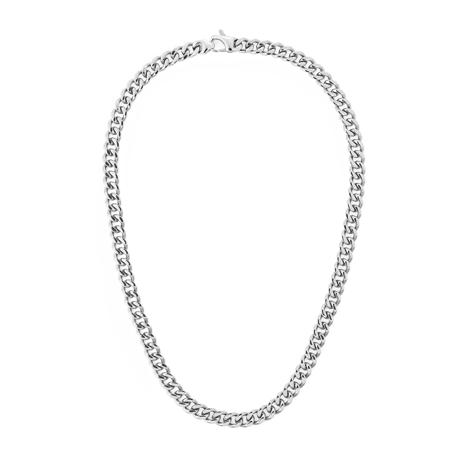 Ellipse Cuban Chain Necklace Silver
