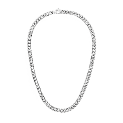 Ellipse Cuban Chain Necklace Silver