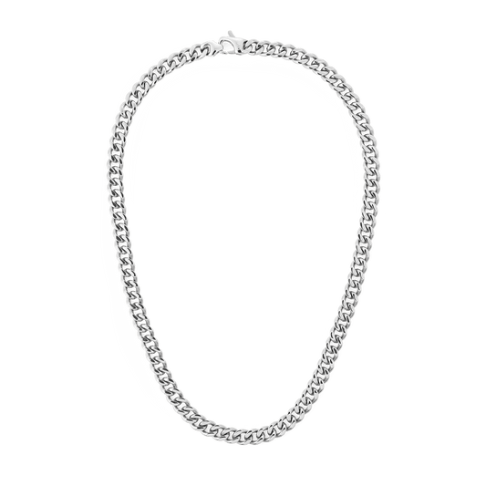 Ellipse Cuban Chain Necklace Silver