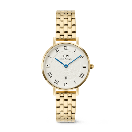 Petite Roman Numerals Date 5-link Gold