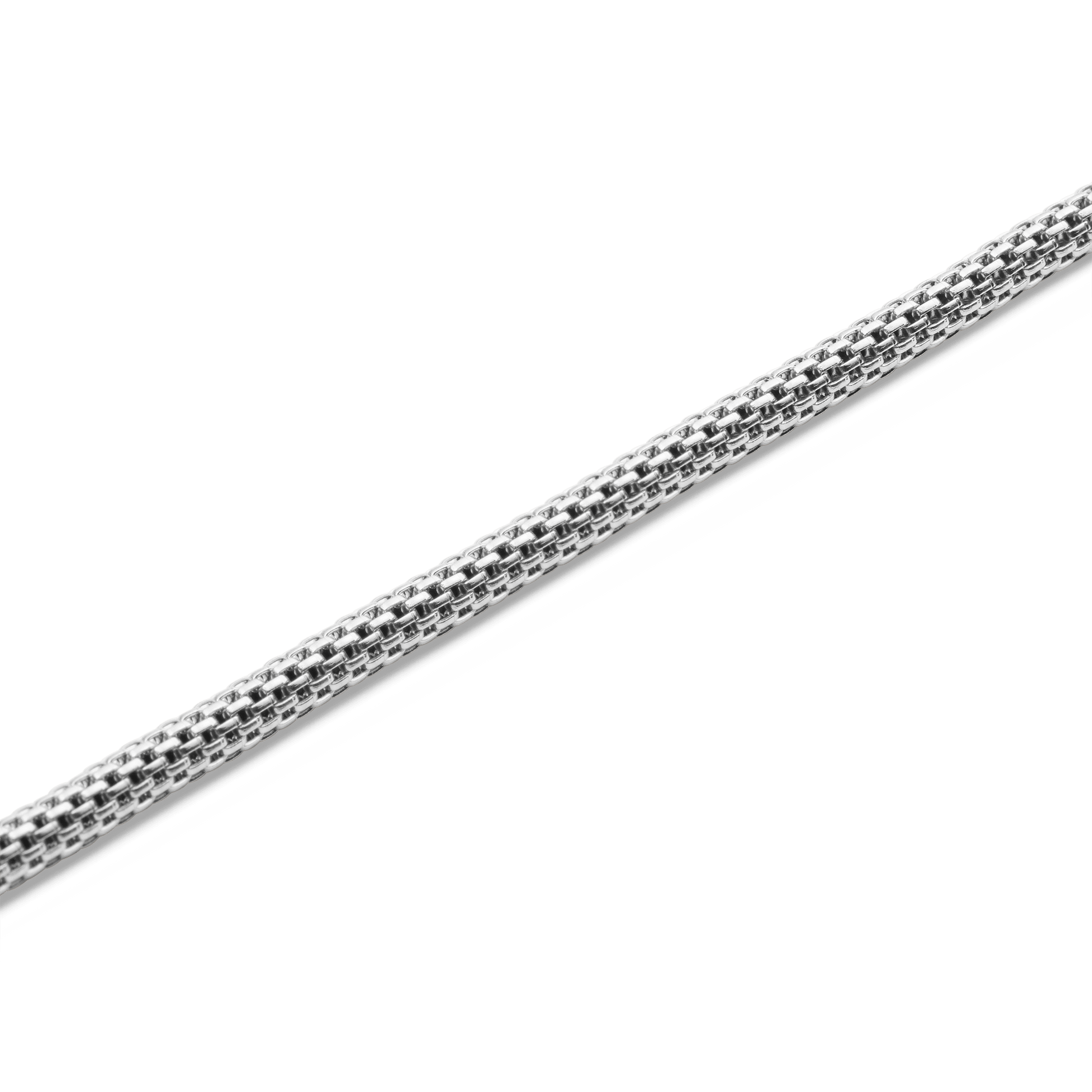Tide Mesh Necklace Silver 2.8
