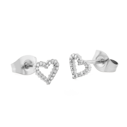Mirelle Heart Earrings Silver