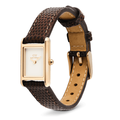 Bound Mini Dark Brown Lizard Rose Gold