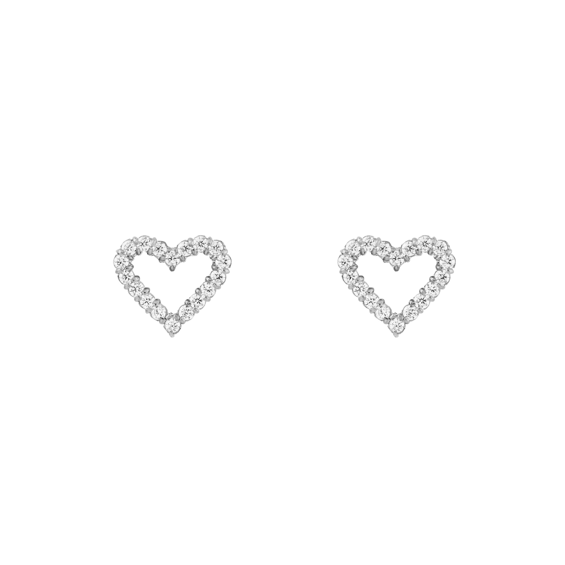 Mirelle Heart Earrings Silver