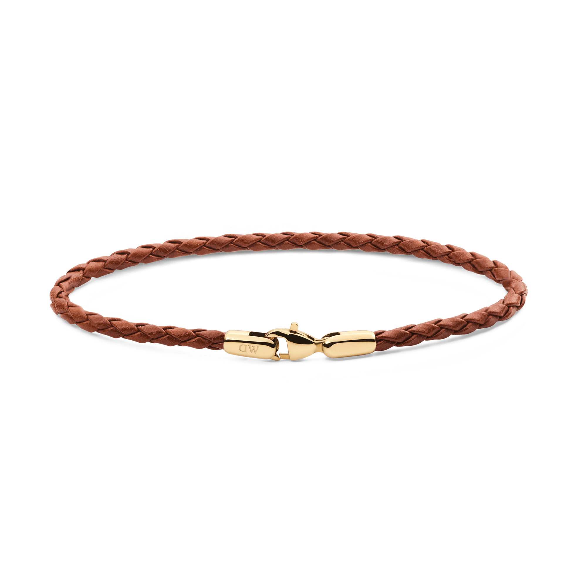 Daniel  Braided Leather Bracelet St Mawes 2.8 Gold