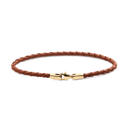 Daniel  Braided Leather Bracelet St Mawes 2.8 Gold