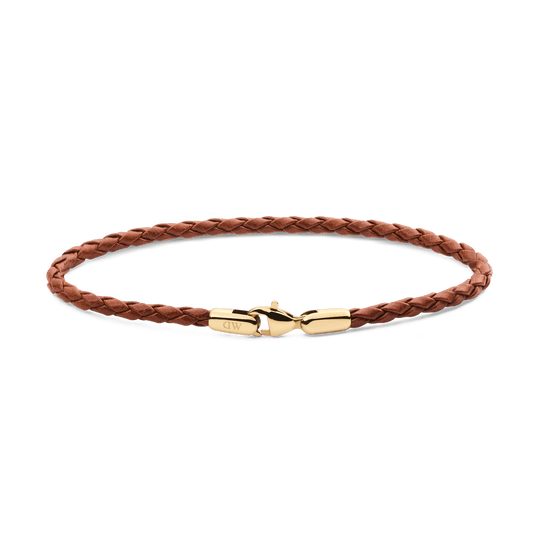 Daniel  Braided Leather Bracelet St Mawes 2.8 Gold