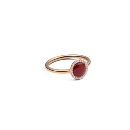 Audrey Ring Red Agathe Rose Gold