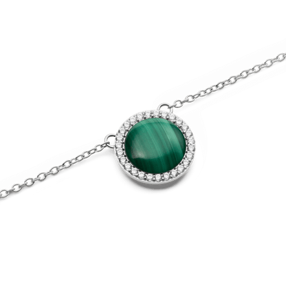 Audrey Necklace Malachite Silver
