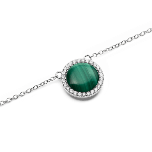 Audrey Necklace Malachite Silver