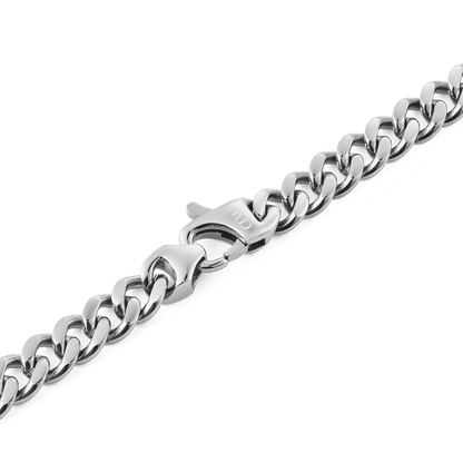 Ellipse Cuban Chain Necklace Silver