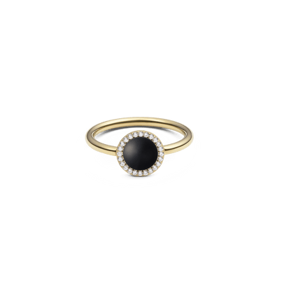 Audrey Ring Black Agathe Gold