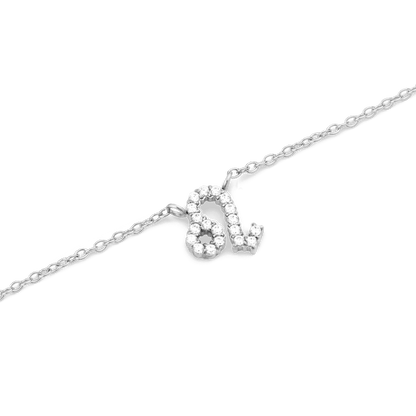 Crystal Zodiac Chain Necklace Silver