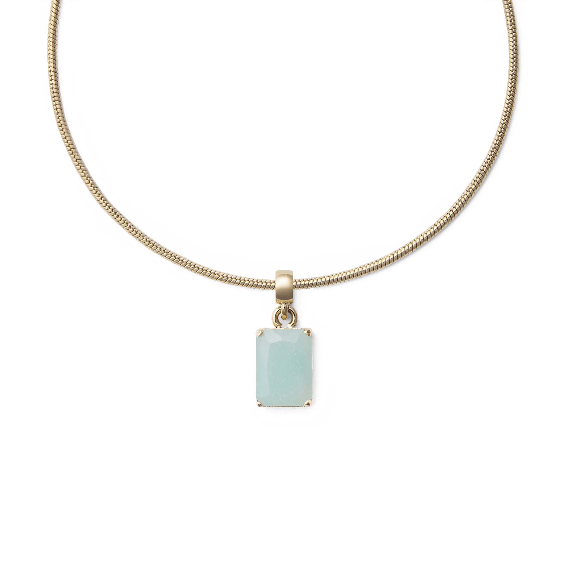 Amazonite Octagon Gold Charm