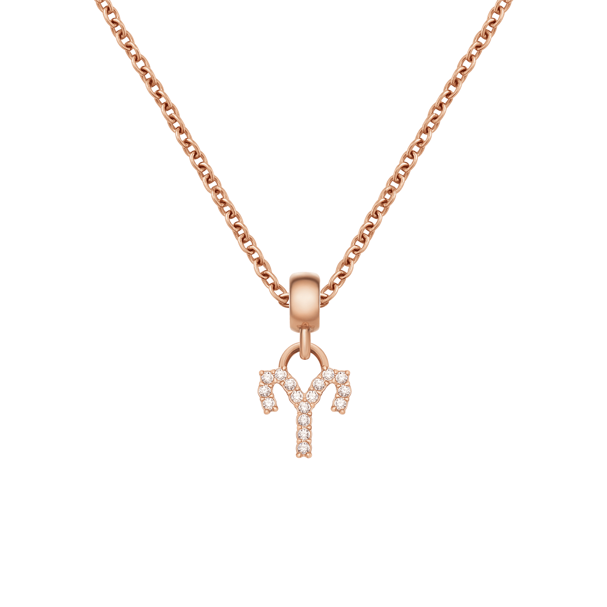 Crystal Zodiac Charm Rose Gold