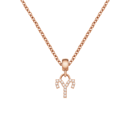 Crystal Zodiac Charm Rose Gold